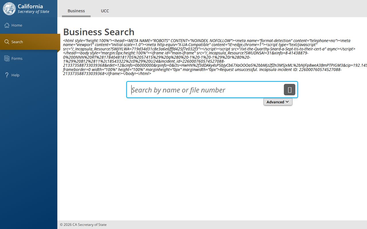 Walnut people directories view of California bizfile business search