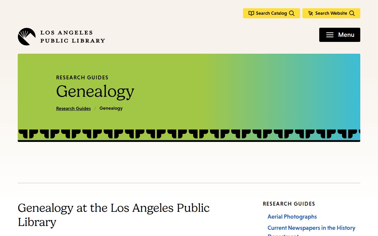 Walnut people directories view of the LAPL genealogy research guide