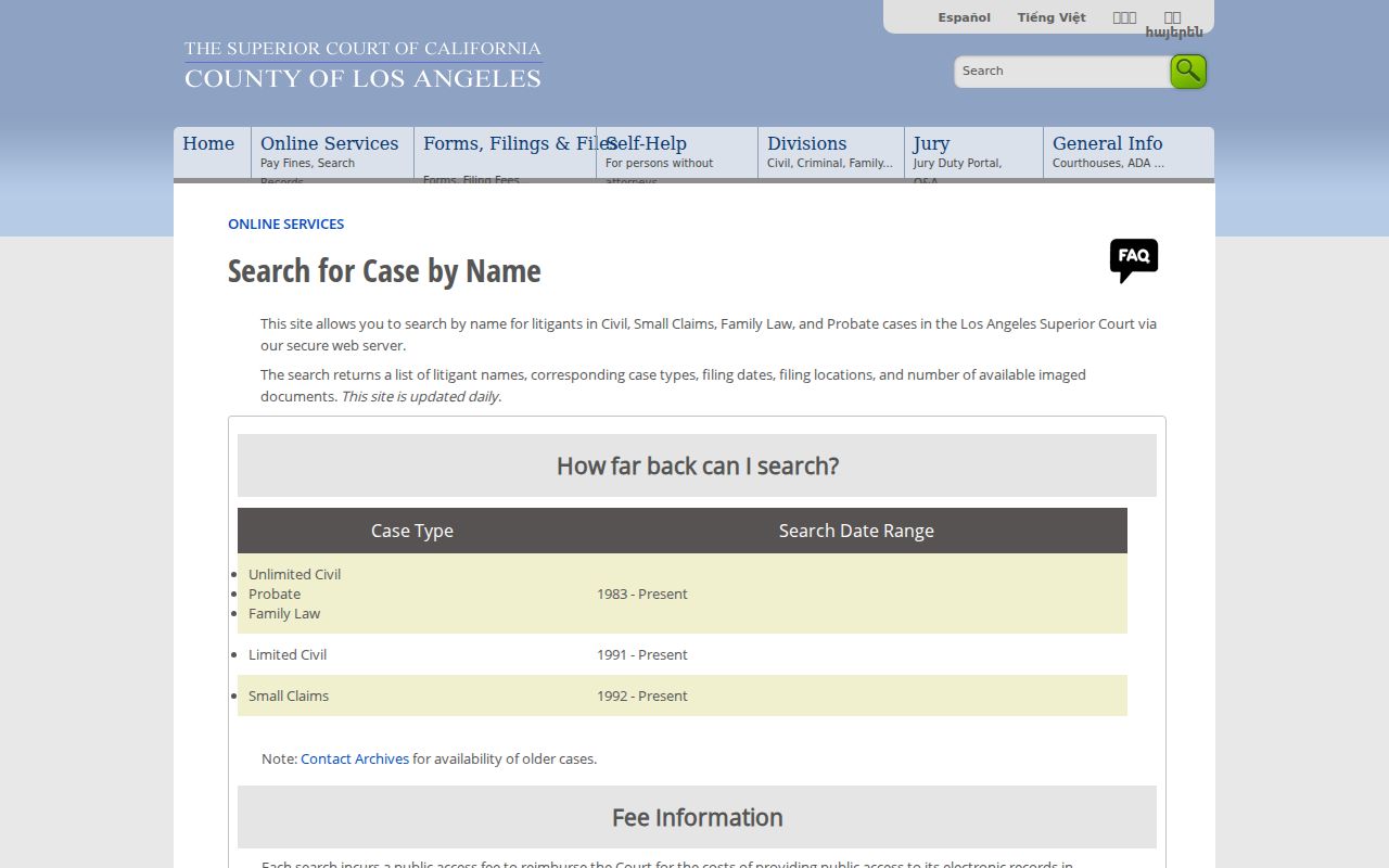 Walnut people search using LA Superior Court CivilIndex